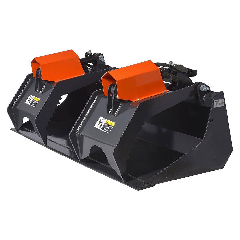 72” Skid Steer Solid Bottom Grapple Bucket, 38.5in Grab Opening, 3000lbs