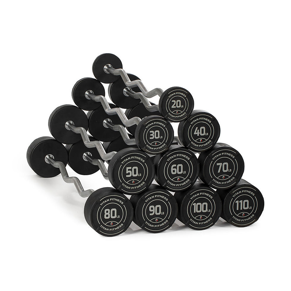20 LB - 110 LB EZ Curl Fixed Urethane Barbells
