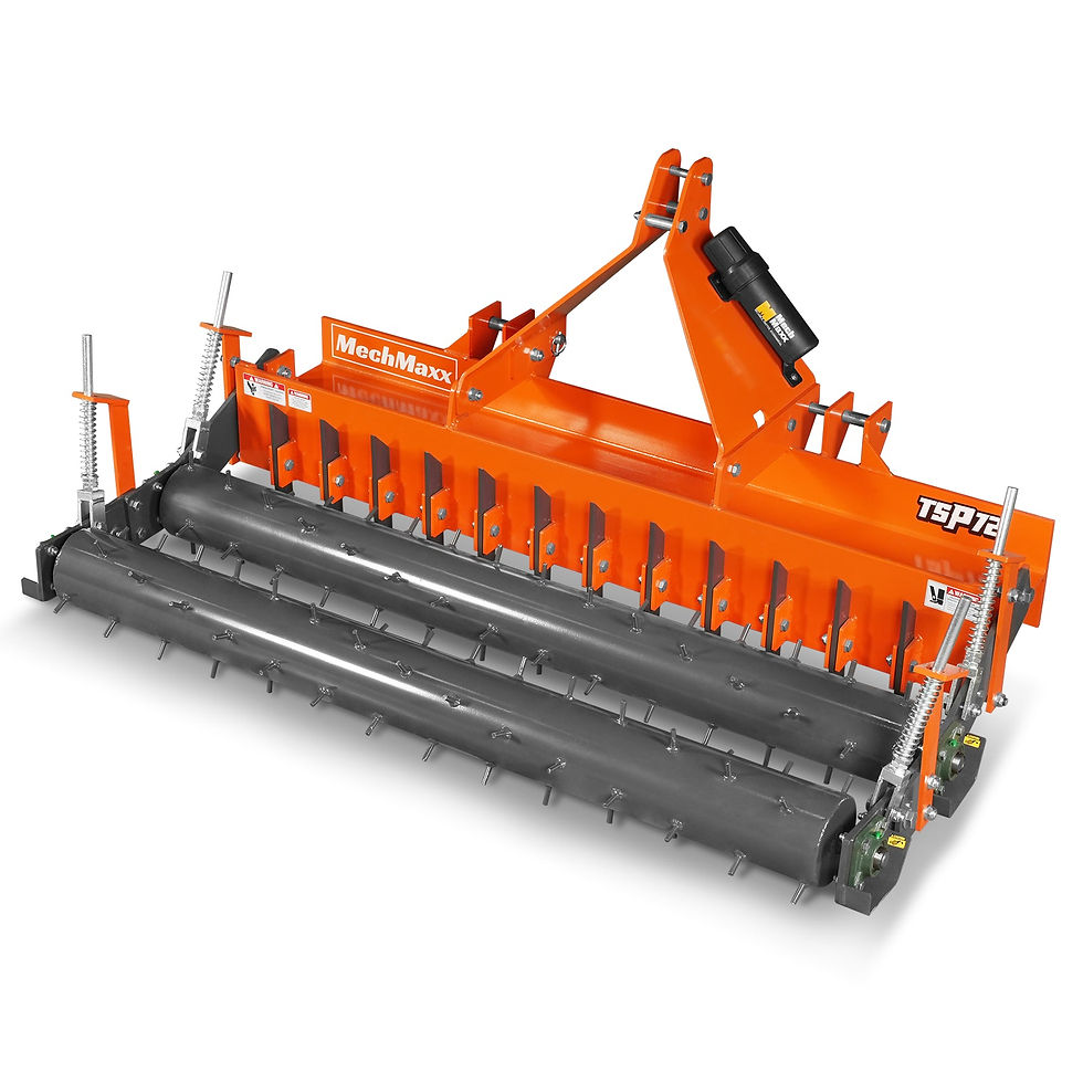 72" Heavy Duty Soil Pulverizer, Double Spiked Roller, 25 Shanks, Category 1 and