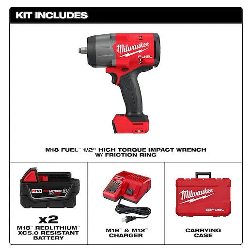 Thumbnail: M18 FUEL 1/2" High Torque Impact wrench w/ Friction Ring Kit