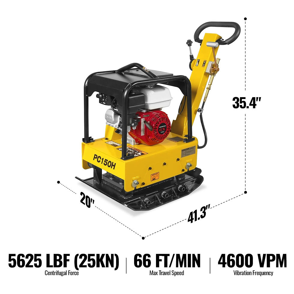 Honda GX160 Reversible Plate Compactor with Wheel Kit and Extension Plates, 5625