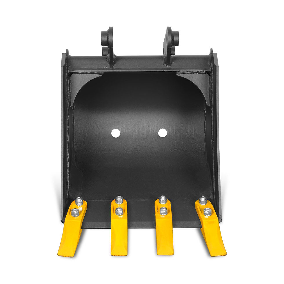 15" Backhoe Bucket without Pins, 4-Carbon Steel Teeth (for SKU: 150162, 150163
