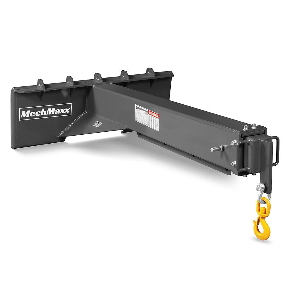 Adjustable Skid Steer Crane Jib Attachment, Manual Telescopic Manual Telescoping