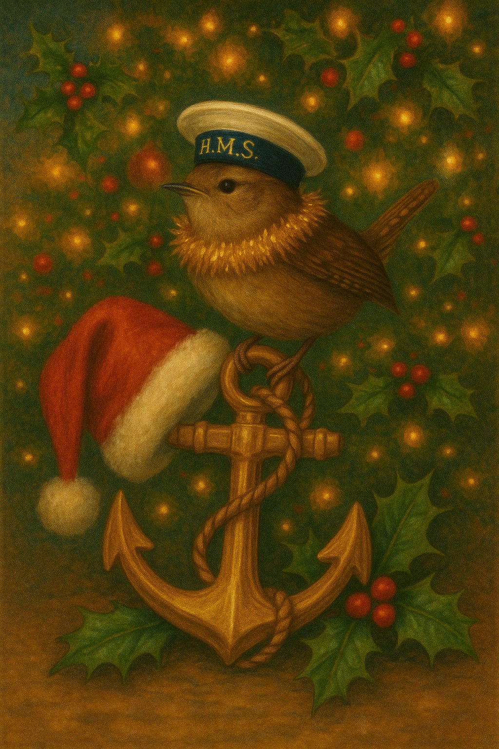 Christmas Wren on fouled anchor