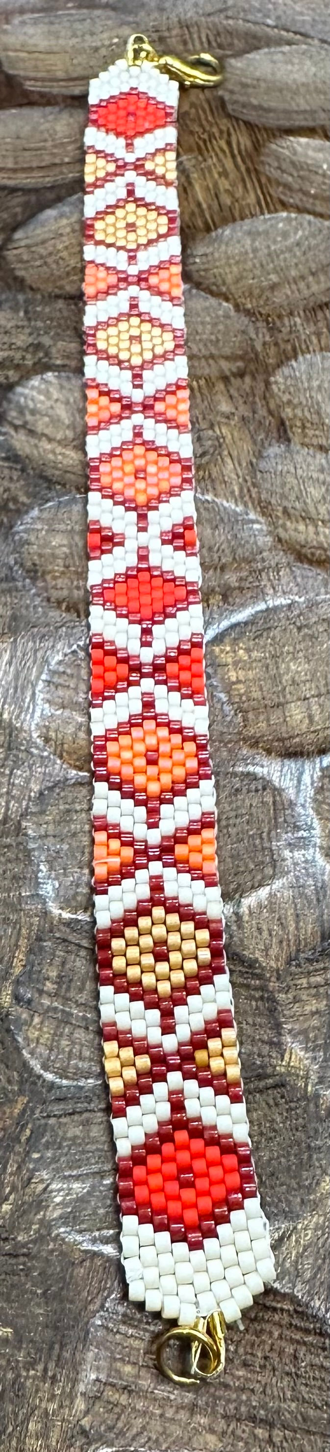 Thumbnail: Awena - Red Geometric Miyuki Bracelet