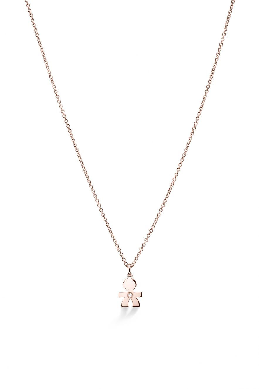 Ciondolo BRICIOLE BIMBO ORO ROSA E DIAMANTE