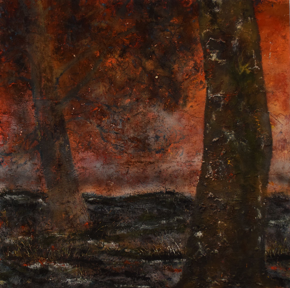 Chaos C3 N°7- 2017 2019 2022 2023 150X150cm techniques mixtes sur bois