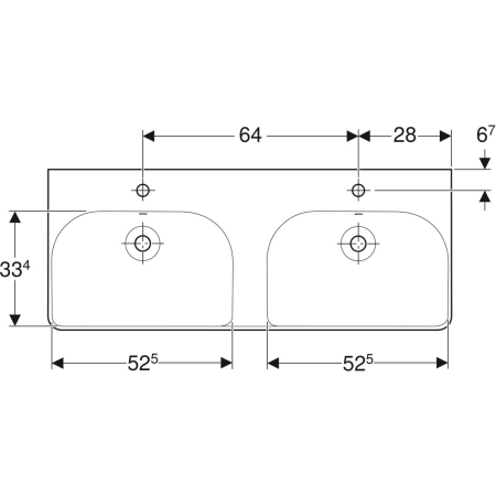 Thumbnail: Double washbasin with cabinet Geberit Smyle Square 120 cm