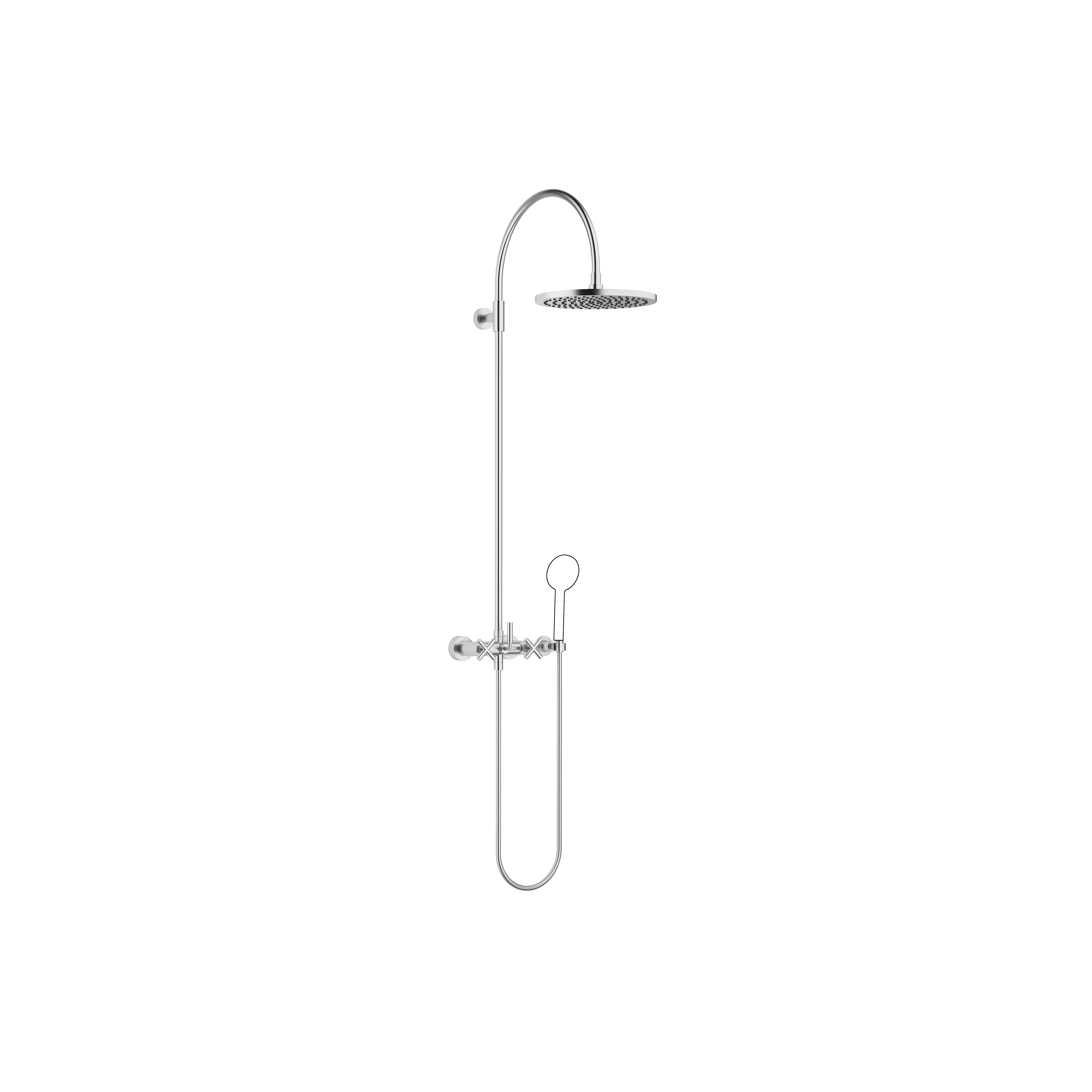 TARA Dušo sistema su dušo maišytuvu - Brushed Chrome