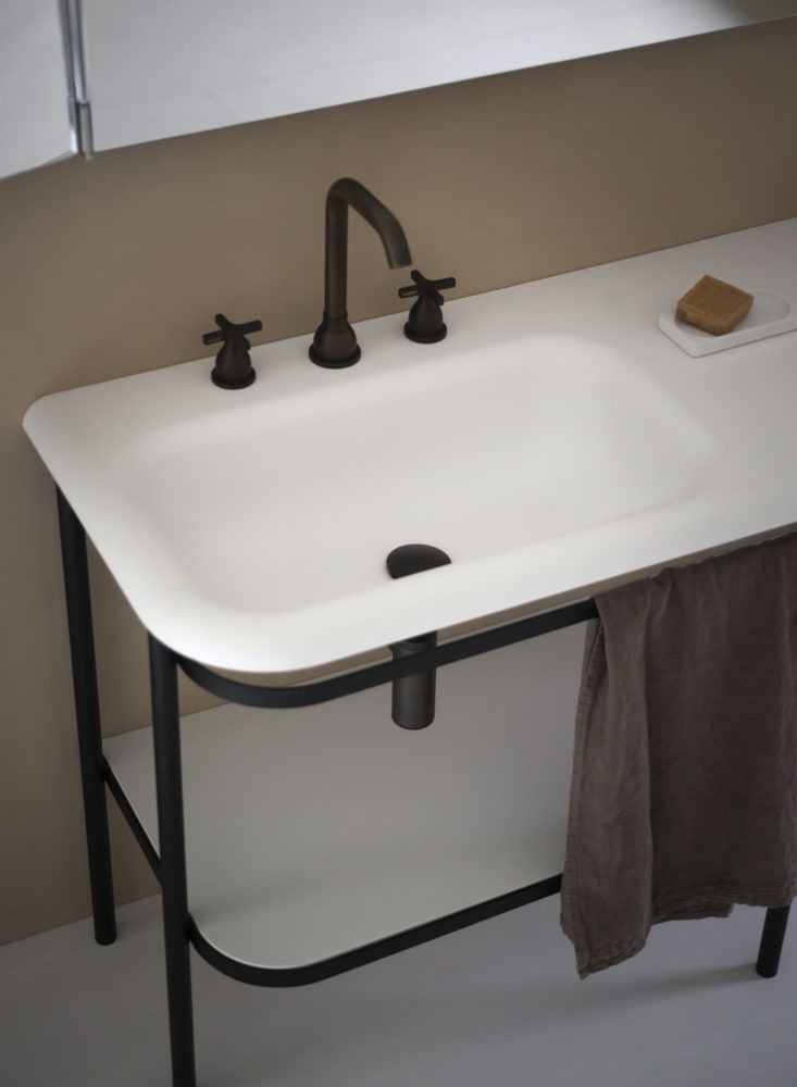 Thumbnail: AGAPE Ottocento console with double washbasin, black AMET9092E
