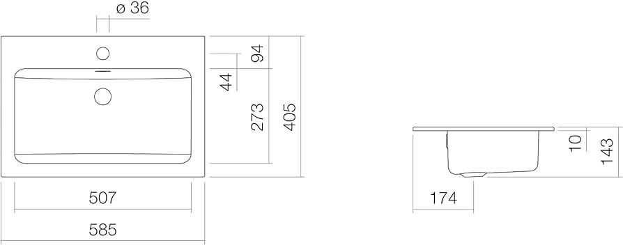 Miniatiūra: Įleidžiamas praustuvas Alape EB.R585H, 2202000000