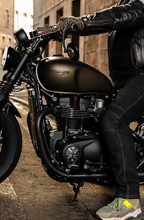 side profile biker and bike photoshoot Edinburgh