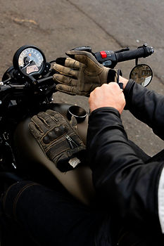 biker putting on gloves photoshoot Edinburgh