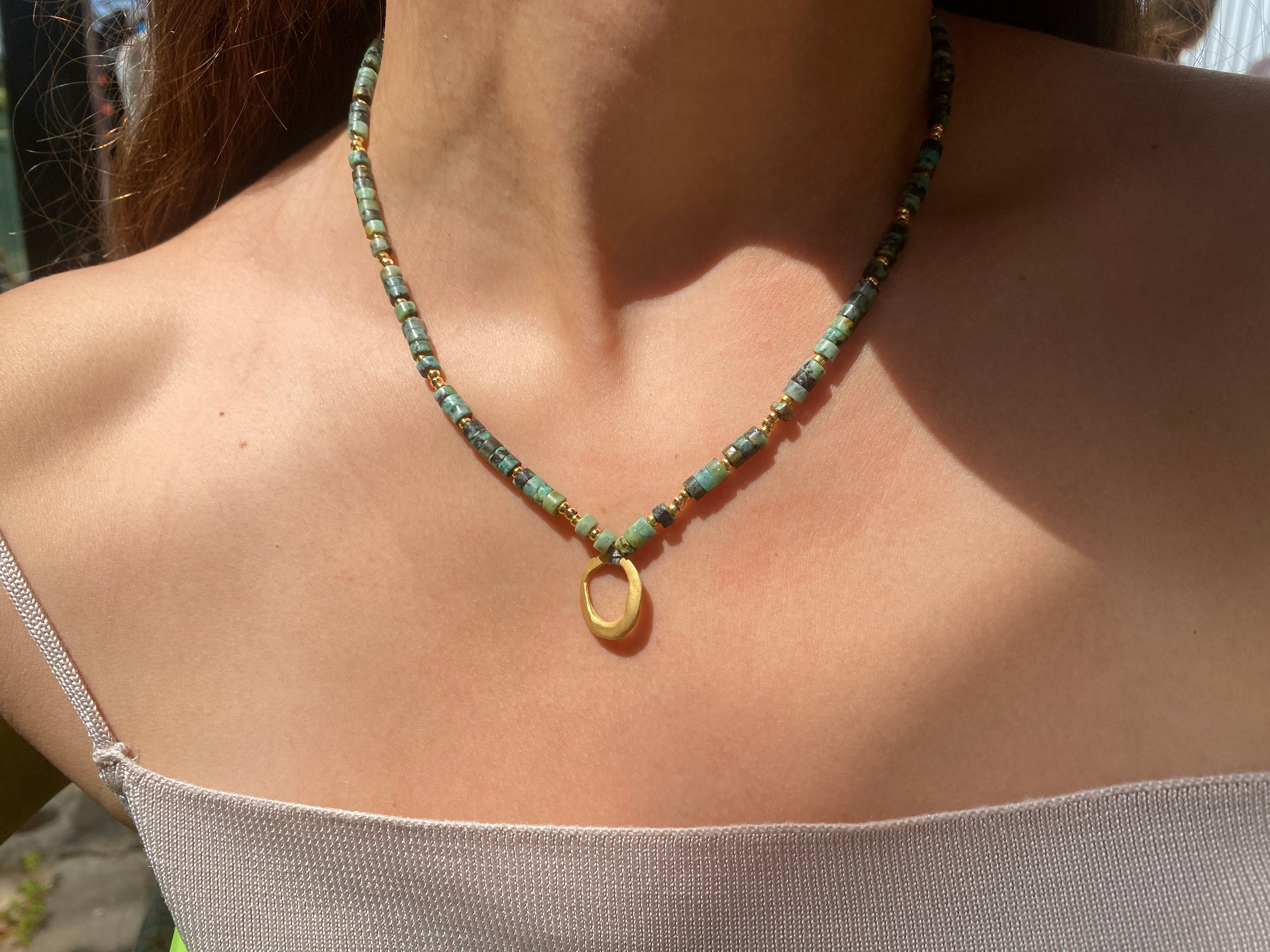 שרשרת אבן ים טורקיז