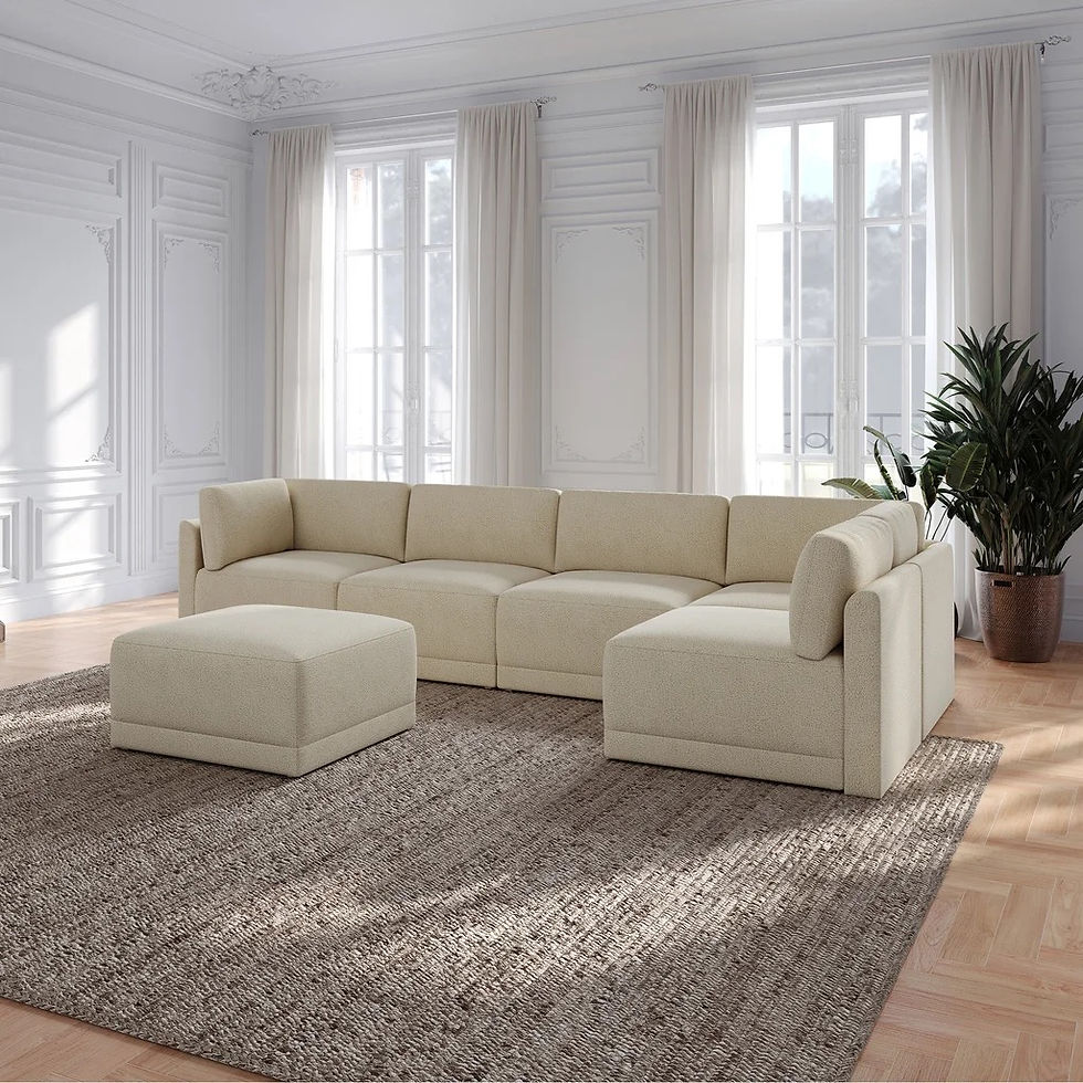 Thumbnail: Thomasville Fallon Modular Sectional 6-piece with Ottoman