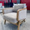 Thumbnail: Thomasville Mokena Mid-Century Modern Fabric Accent Chair, Gray
