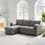 Thumbnail: Coddle Luke Fabric Sofa with Reversible Chaise and Storage, Gray
