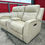 Thumbnail: Barcalounger Leather Power Reclining Loveseat with Power Headrests, Cream