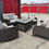 Thumbnail: Agio 5-piece Woven Outdoor Patio Seating Set with Fire Table