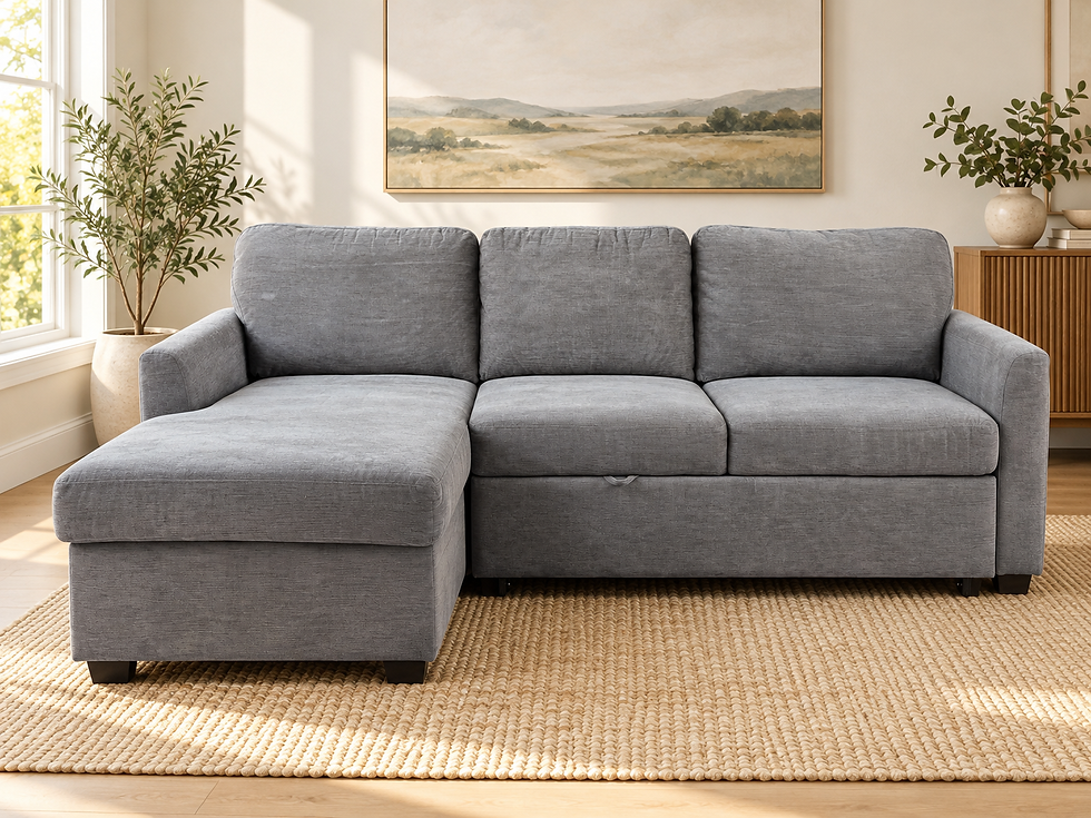Thumbnail: Coddle Cameron Convertible Sofa with Reversible Chaise and Storage, Gray