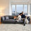 Thumbnail: Modern Fabric Mid-Century Living Room Sofa, Gray