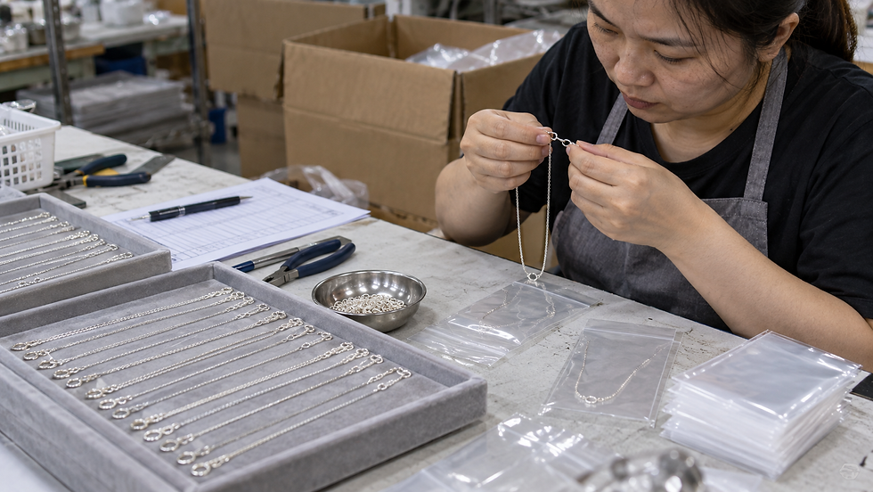 Comparing bulk jewelry with an approved sample