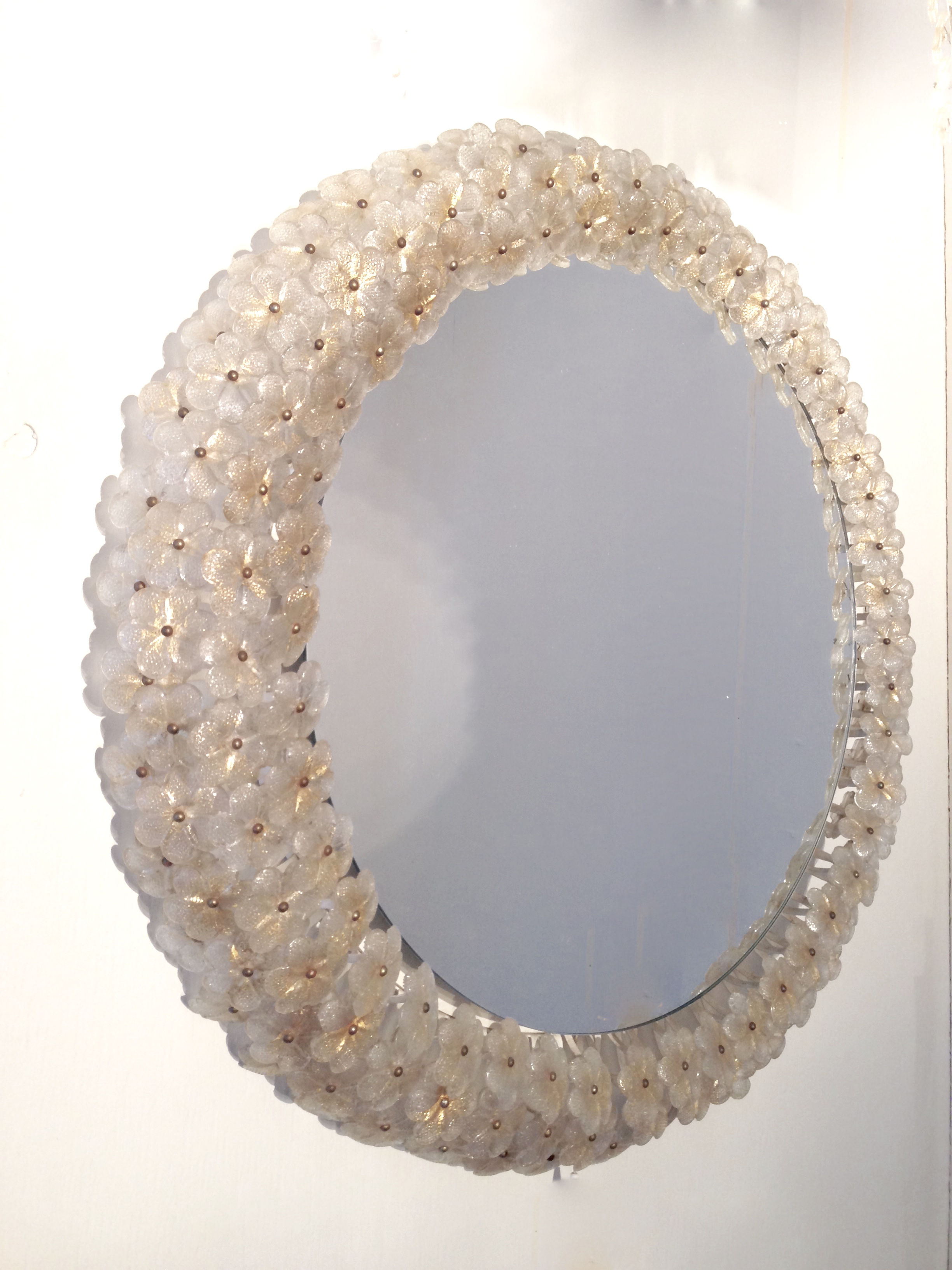 Vintage Flower Mirror, 1950s