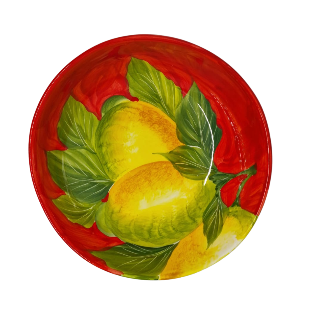 Painted lemon red bowl 20 cm