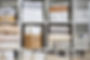 Bed linens closet neatly arrangement on shelves with copy space domestic textile Nordic mi
