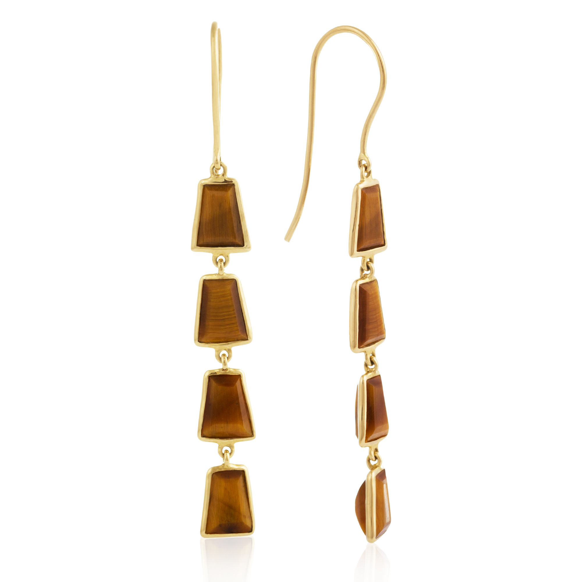 Tiger's Eye Inka Drop Earrings
