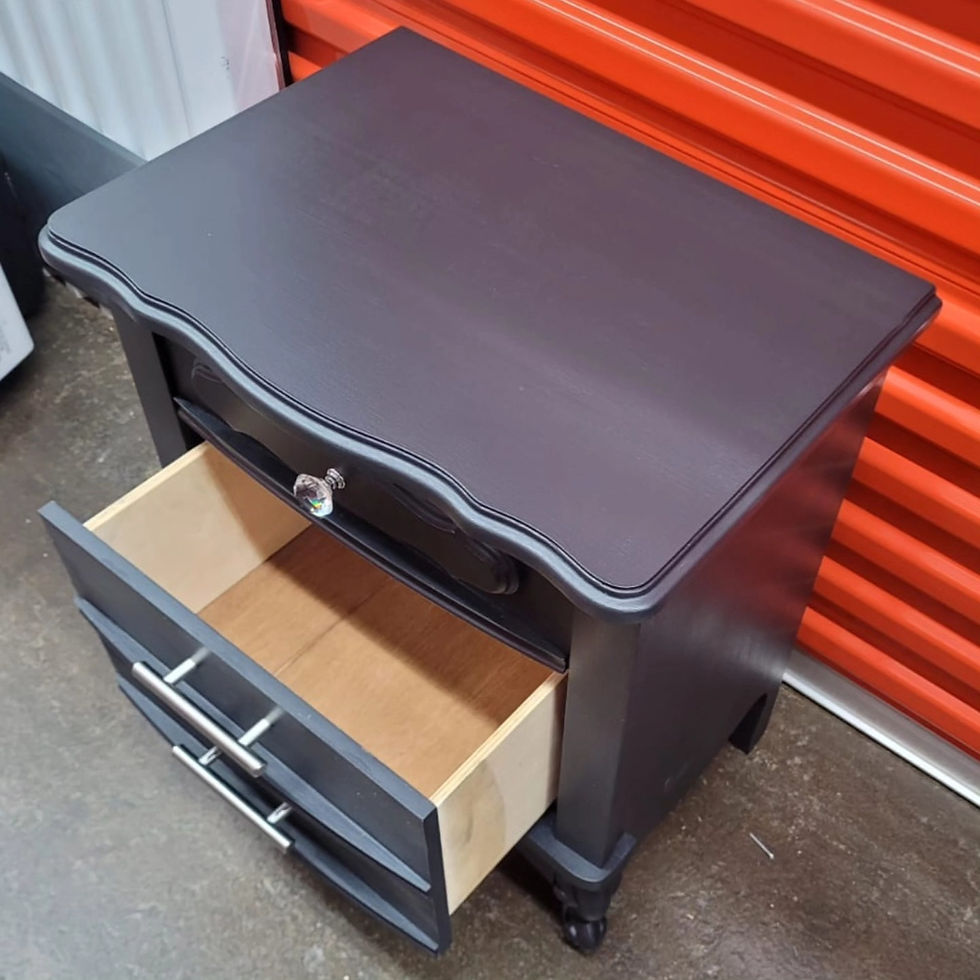 Thumbnail: Vintage French Provincial Black Dresser Set