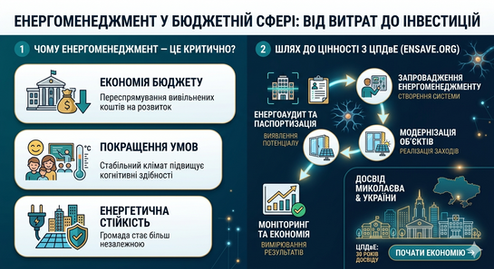 Енергоменеджмент у бюджетній сфері: досвід Миколаєва та України.
