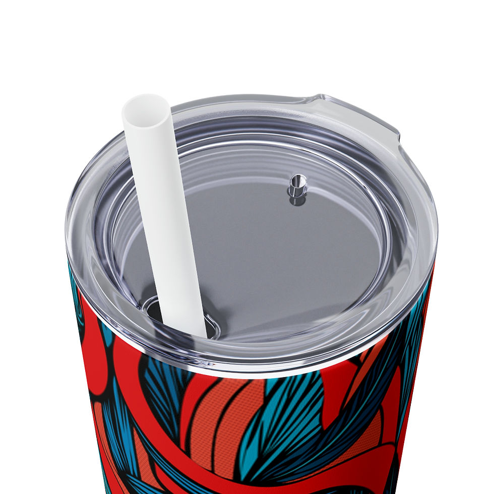 Thumbnail: Sahara Plumes | Skinny Tumbler with Straw, 20oz