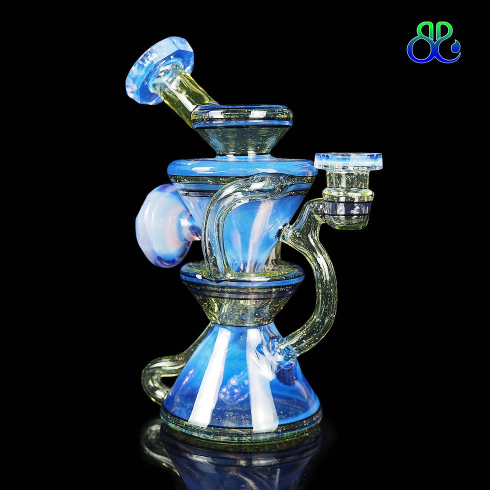 Thumbnail: Captncronic Glass | Blue dream over moonstone x crushed opal citrine UV Recycler