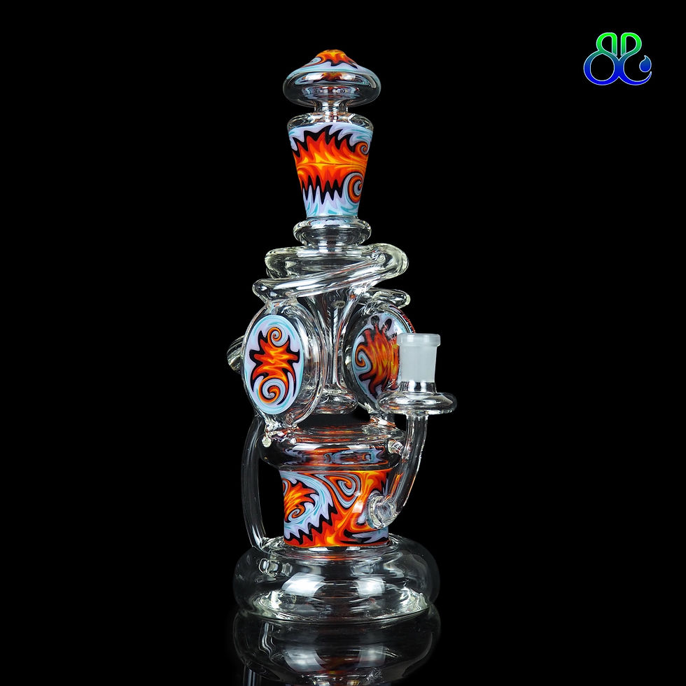 ภาพขนาดย่อ: Sabai Glass | 11Inches Wig Wag Recycler with Dichroic marble