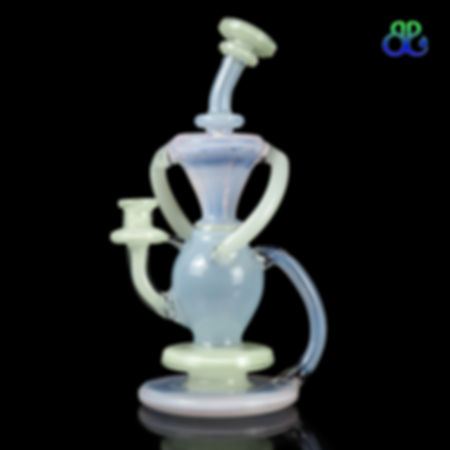 Sabai Glass | 9Inches Cotton Candy Double uptake Recycler