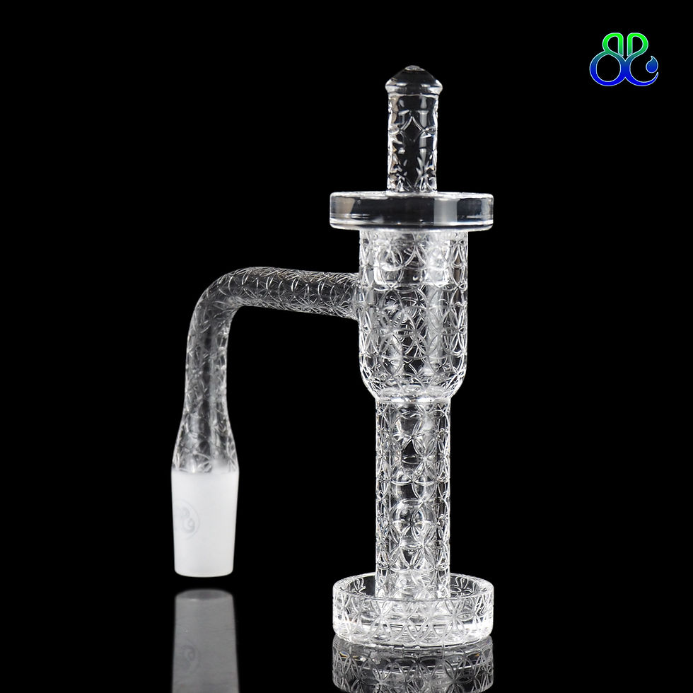 ภาพขนาดย่อ: Flower of life engraved Terp slurper set 10mm or 14mm/90Degree