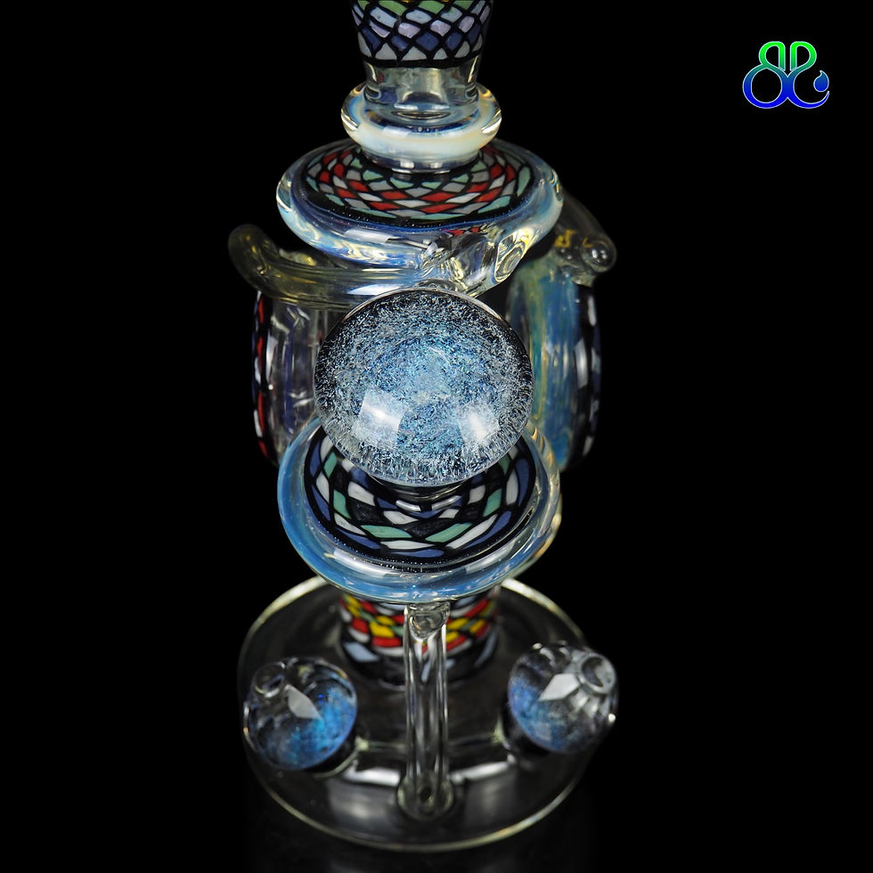 ภาพขนาดย่อ: Sabai Glass | 10Inches Fillachello and Silver Fume Kick Back Recycler