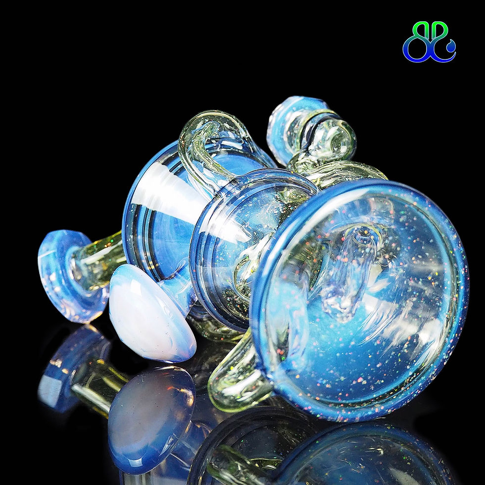 Thumbnail: Captncronic Glass | Blue dream over moonstone x crushed opal citrine UV Recycler