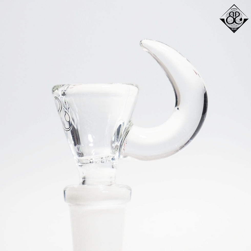 ภาพขนาดย่อ: BB 14mm 4Holes Upward Horn Clear Glass Bowl