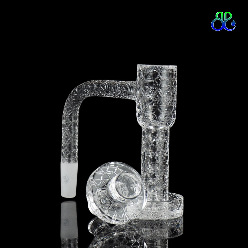 ภาพขนาดย่อ: Flower of life engraved Terp slurper set 10mm or 14mm/90Degree