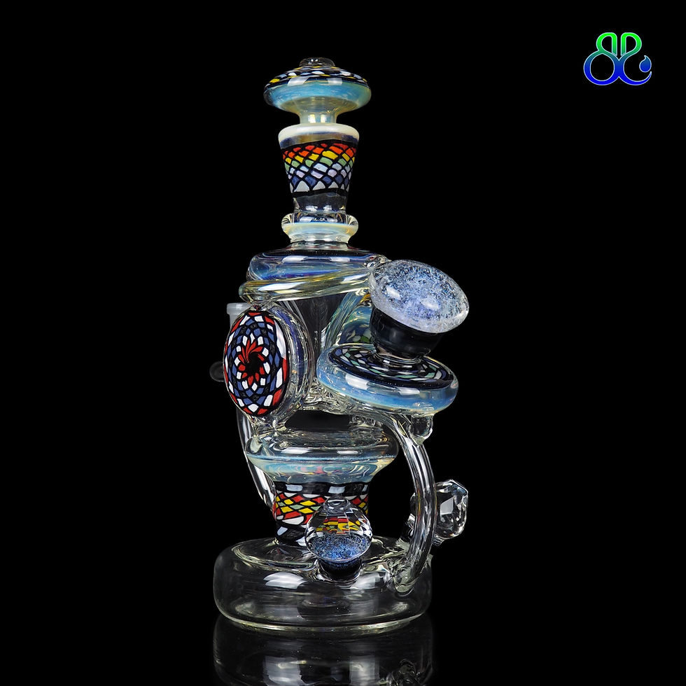 ภาพขนาดย่อ: Sabai Glass | 10Inches Fillachello and Silver Fume Kick Back Recycler