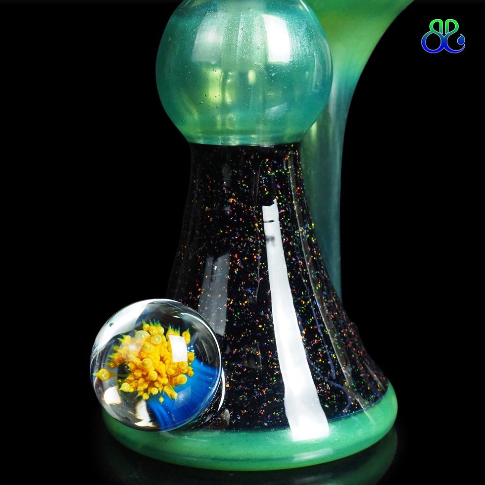 Thumbnail: 7.8Inches Lid Glass | Crushed Opal x Green Stardust over Ghost Recessed Recycler