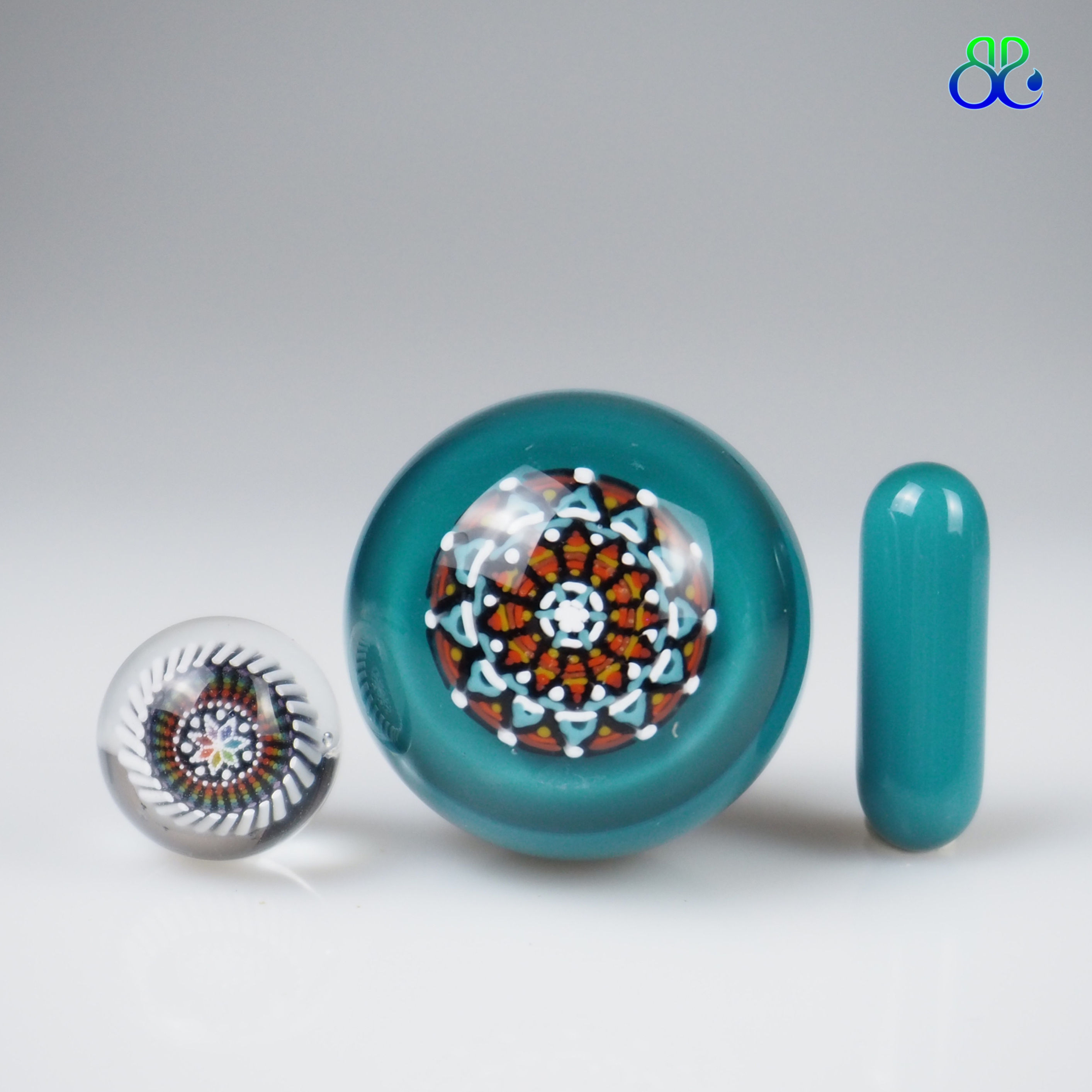 SteveH Glass | 3 PC Blue Marbles Set