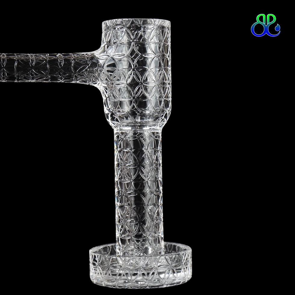ภาพขนาดย่อ: Flower of life engraved Terp slurper set 10mm or 14mm/90Degree