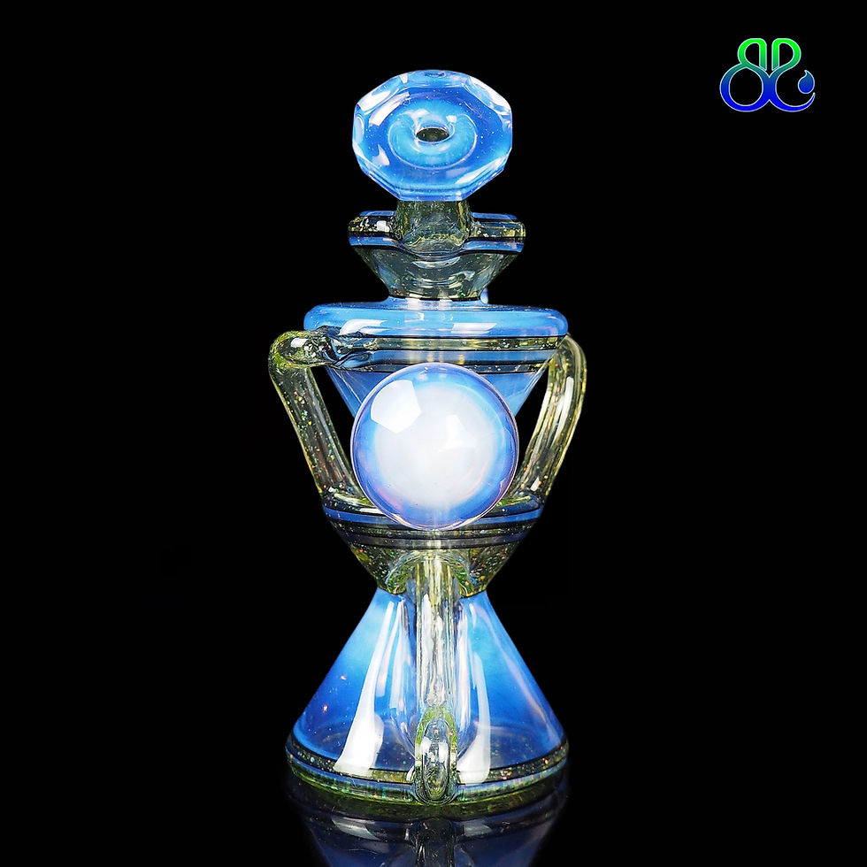Thumbnail: Captncronic Glass | Blue dream over moonstone x crushed opal citrine UV Recycler