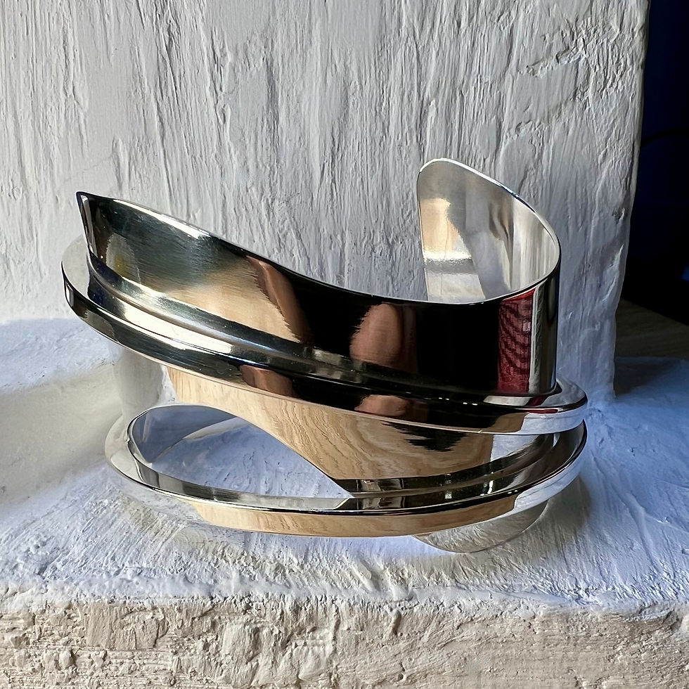 Thumbnail: Mid-Century Modernist Style Sterling Cuff