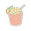 Thumbnail: Transparent Miami conch salad sticker with orange slice, lime slice, spoon kiss cut non waterproof sticker