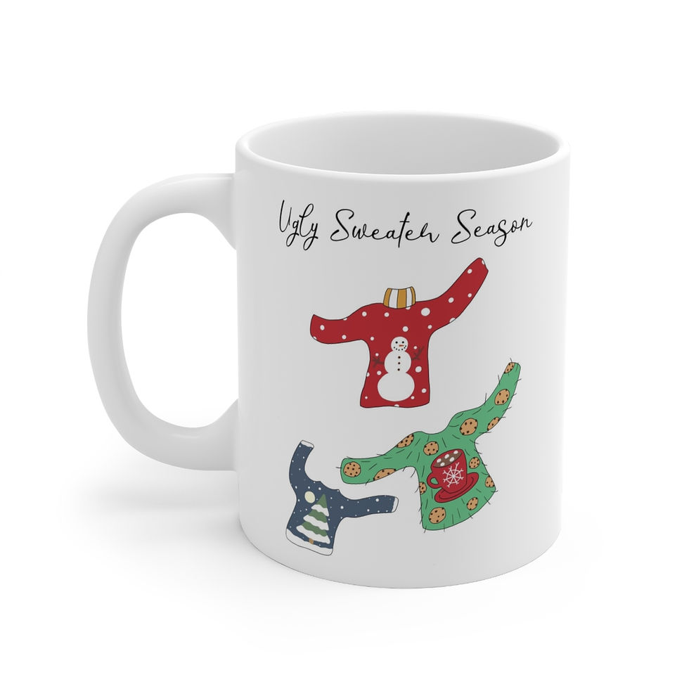 “Ugly Sweater Season” Illustration Ceramic Mug 11oz