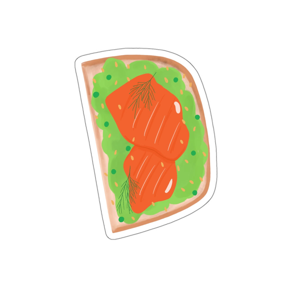 Thumbnail: Green and orange avocado salmon toast die-cut aesthetic foodie breakfast sticker on tablet